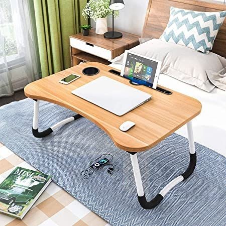 Multipurpose Laptop and Reading Table- Wooden Color