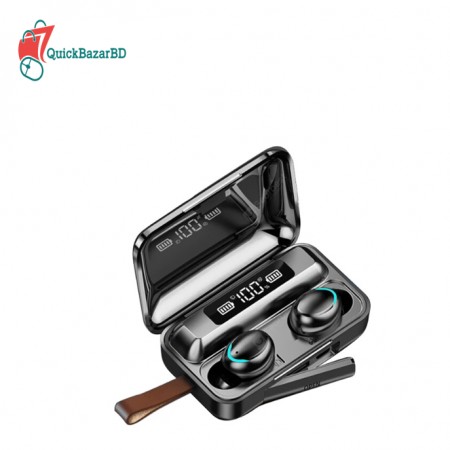 F9-5 TWS Bluetooth 5.0 Sports Earphone True Wireless Touch Earphones 9D Stereo Music Waterproof Headset with Mic LED Display Black