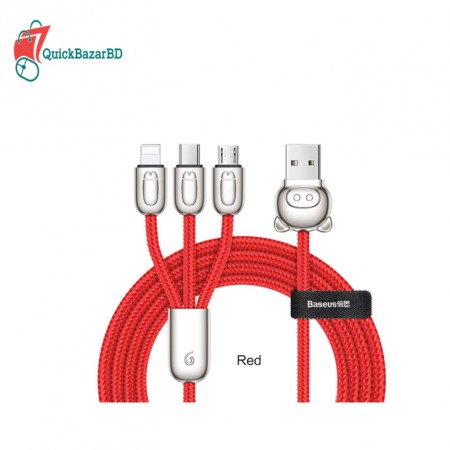 Baseus 3-In-1 Little Mouse Cable For IP / Type-C / Micro