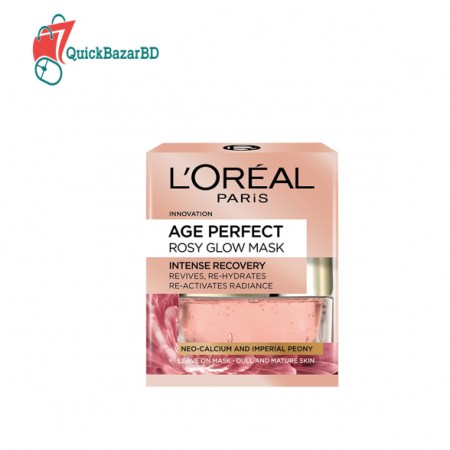 L'Oreal Age Perfect Rosy Glow Mask 50ml Global Action Dull and Mature Skin