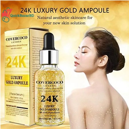 24K Luxury 99.9 percent pure Gold Ampoule Facial serum 30ml