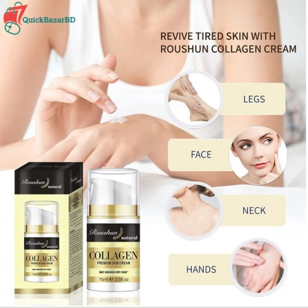 Roushun Collagen Face Moisturizer by Anti-Aging Day Cream & Night Cream to Smooth 75ml