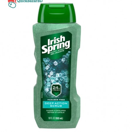 Irish Spring Deep Action Scrub Exfoliating Face , Body Wash 400ml