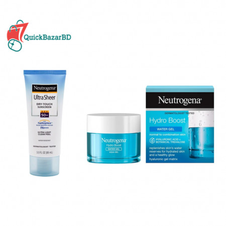 Neutrogena Ultra Sheer Dry-Touch Sunblock SPF50+ (88ml) & Hydro Boost Water Gel For Normal To Combination Skin - 50ml