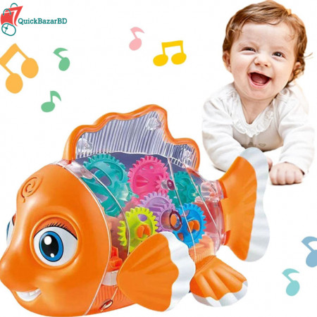 Transparent Gear Fish Toy For Kids