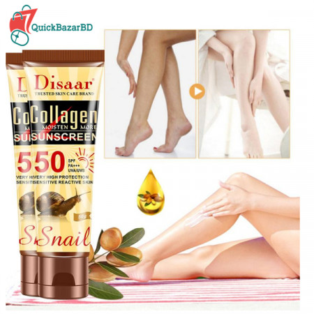 Disaar Collagen Snail Sunscreen Face Body Skin Care SPF50++ UVA 50gm