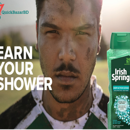 Irish Spring Exfoliating Men's Body Wash Shower Gel, Deep Action Scrub 18 fluid ounce-532ml