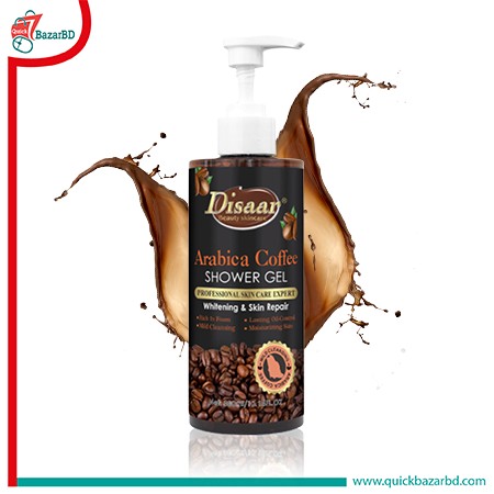 Disaar Deep Cleansing Skin Repairing Whitening Smoothing Coffee Shower Gel 300ml