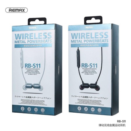 Remax RB-S11 Wireless Bluetooth 5.0 Earphones HiFi Sound Magnetic Waterproof Sports Metal Headset