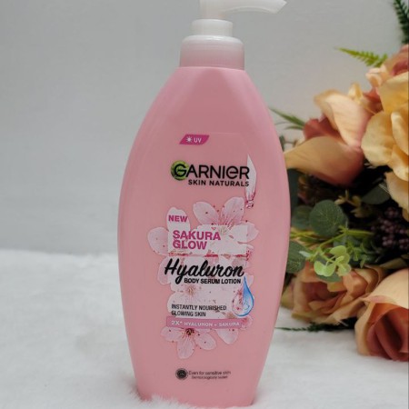 Garnier Skin Natural New Sakura Glow Hyaluron Body Serum Lotion for Instantly Nourished Glowing Skin