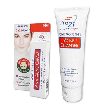 Vin21 Anti-Acne Cream & Cleanser Combo