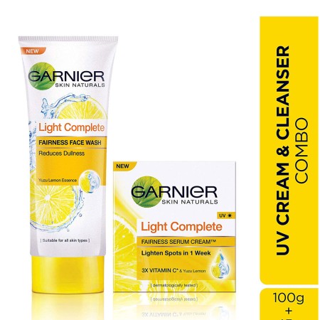 Garnier Skin Naturals Bright Complete Serum Cream & Facewash Combo