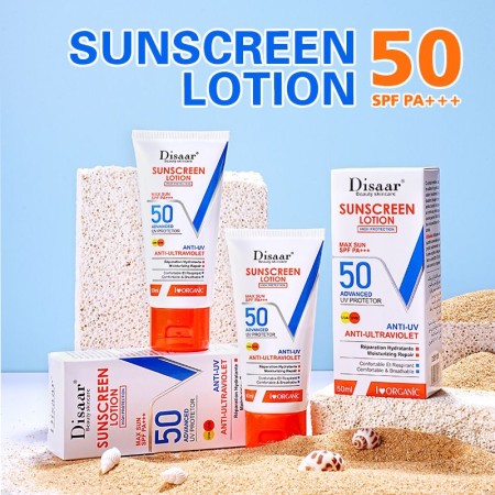 DISAAR BEAUTY Sunscreen Lotion SPF 50 PA+++ Advanced UV Protection UVA/UVB Moisturizing Repair 50ml