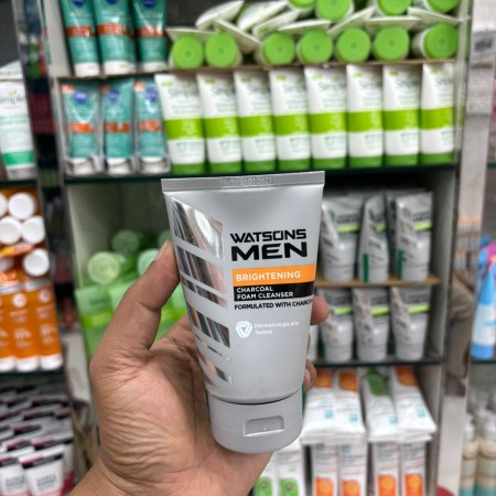 Watsons Men Brightening Charcoal Foam Cleanser-100g