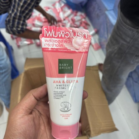 Baby Bright AHA & Gluta Whitening Facial Foam – 120g